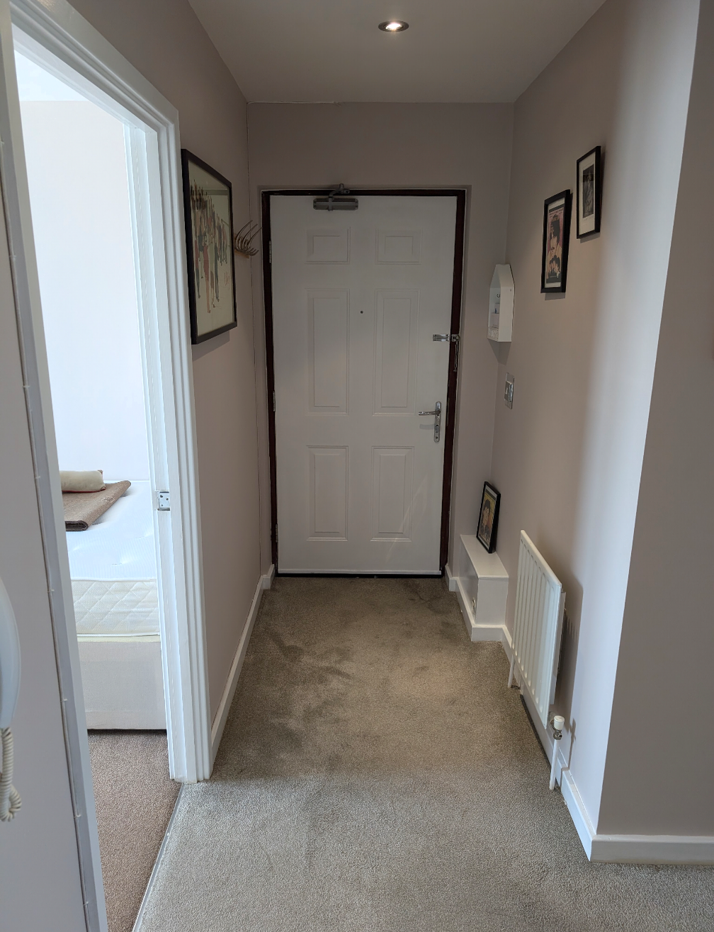 Interior view of a flat entryway hallway